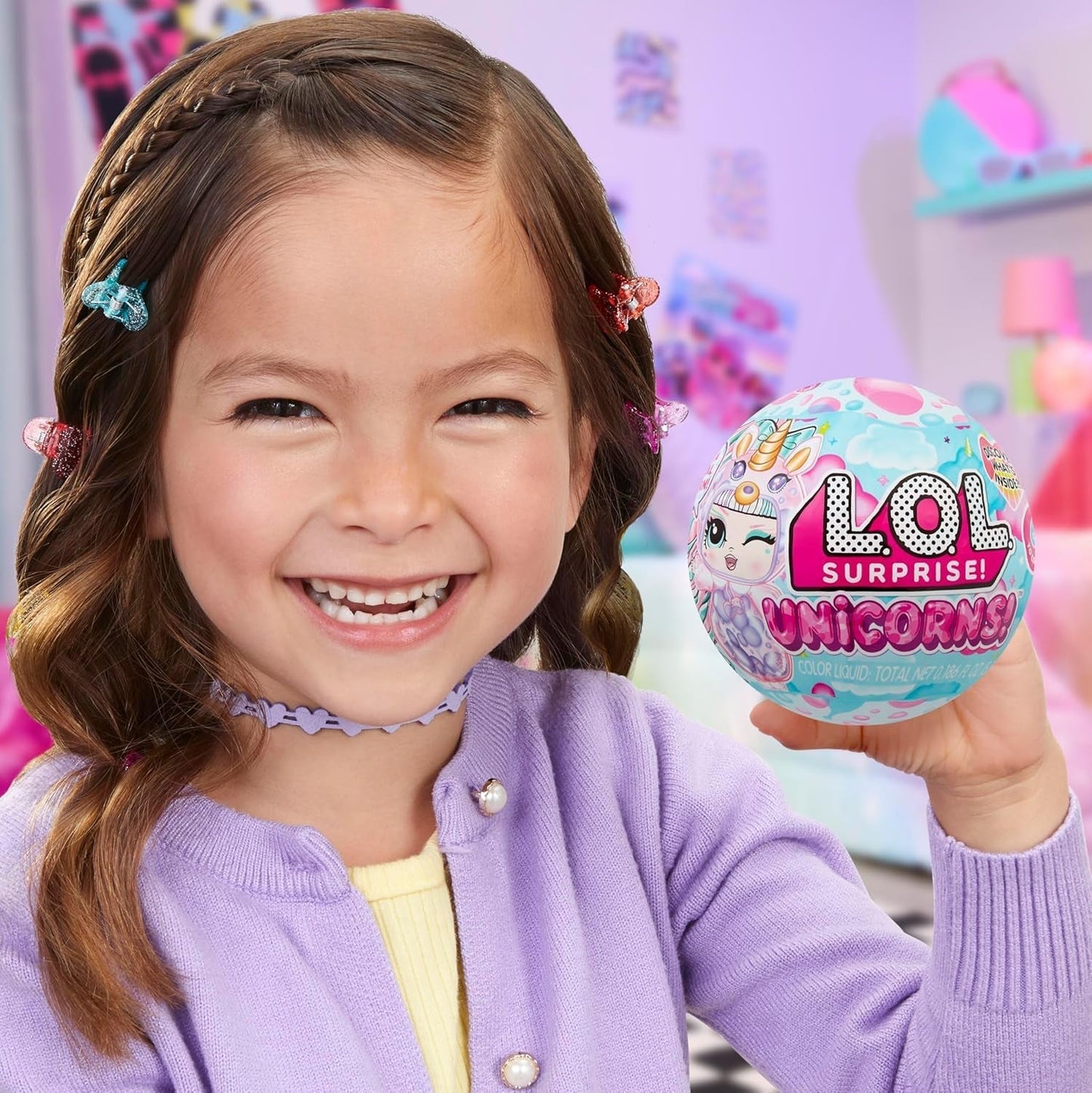 LOL niespodzianka! Unicorns Tots — zawiera 1 lalkę z przezroczystym ciałem i efektem lampy lawowej, opancerzone opakowanie, 8 kolekcjonerskich lalek z 2 kolorowymi mieszankami, dla dzieci w wieku od 4 lat