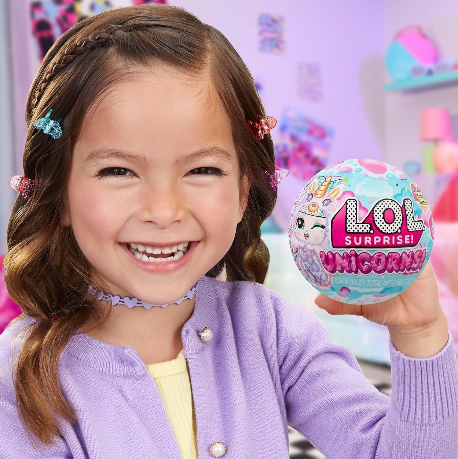 LOL niespodzianka! Unicorns Tots — zawiera 1 lalkę z przezroczystym ciałem i efektem lampy lawowej, opancerzone opakowanie, 8 kolekcjonerskich lalek z 2 kolorowymi mieszankami, dla dzieci w wieku od 4 lat