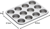 Kitchencraft Blacha do pieczenia muffinów z powłoką nieprzywierającą, mieszcząca 12 babeczek, formy i tace do pieczenia o wymiarach 35 cm x 27 cm Naty Shop