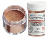Jadalny barwnik spożywczy Sugarflair Lustre Blush Rose Gold - jadalny proszek połyskujący do ciast, babeczek, czekolady, ciastek, deserów, lodów, napojów, koktajli i nie tylko - 4g