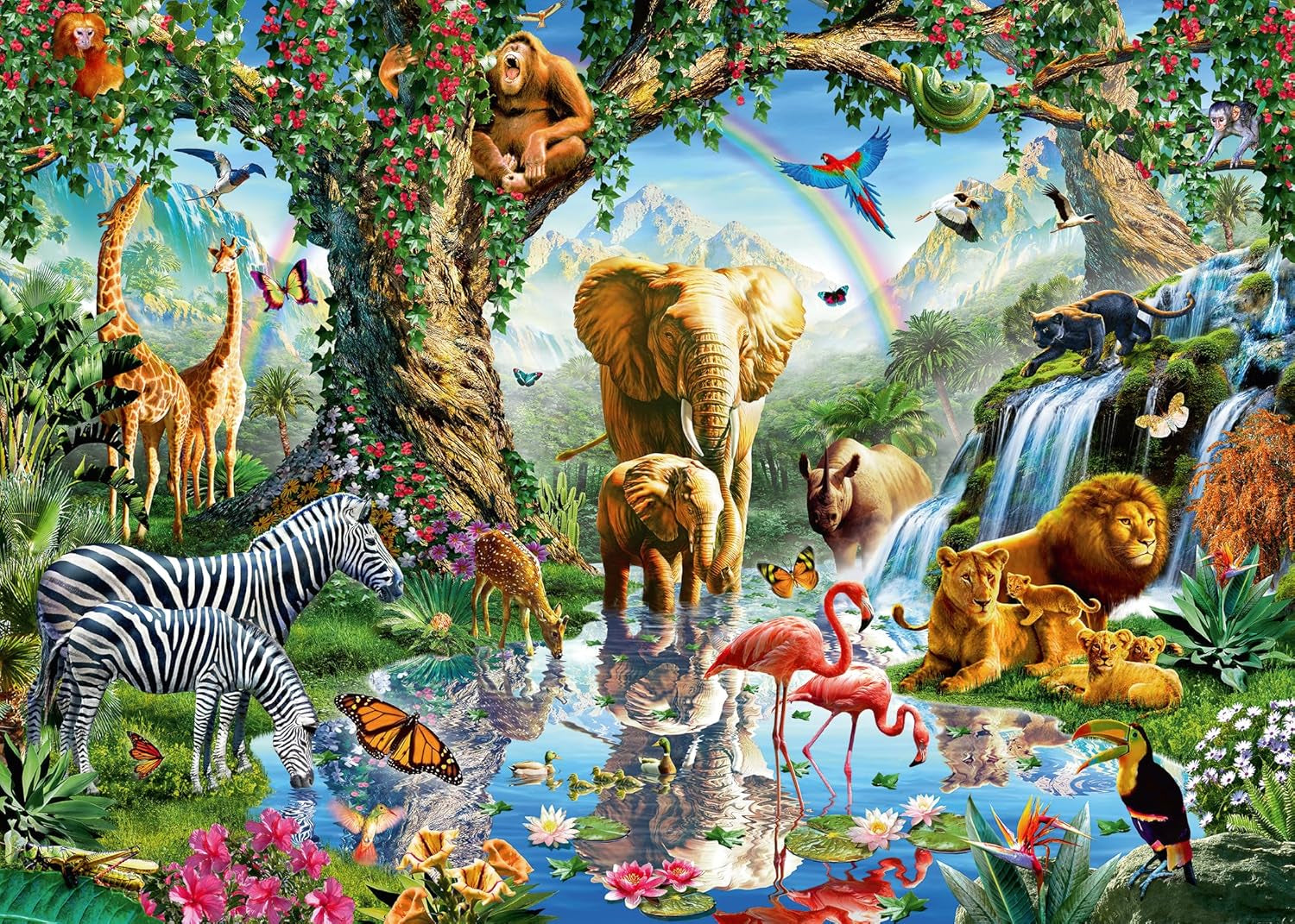 Puzzle Ravensburger 12000682 - Przygoda w dżungli - 1000 elementów puzzli dla dorosłych i dzieci w wieku 14+, Puzzle Naty Shop New Design