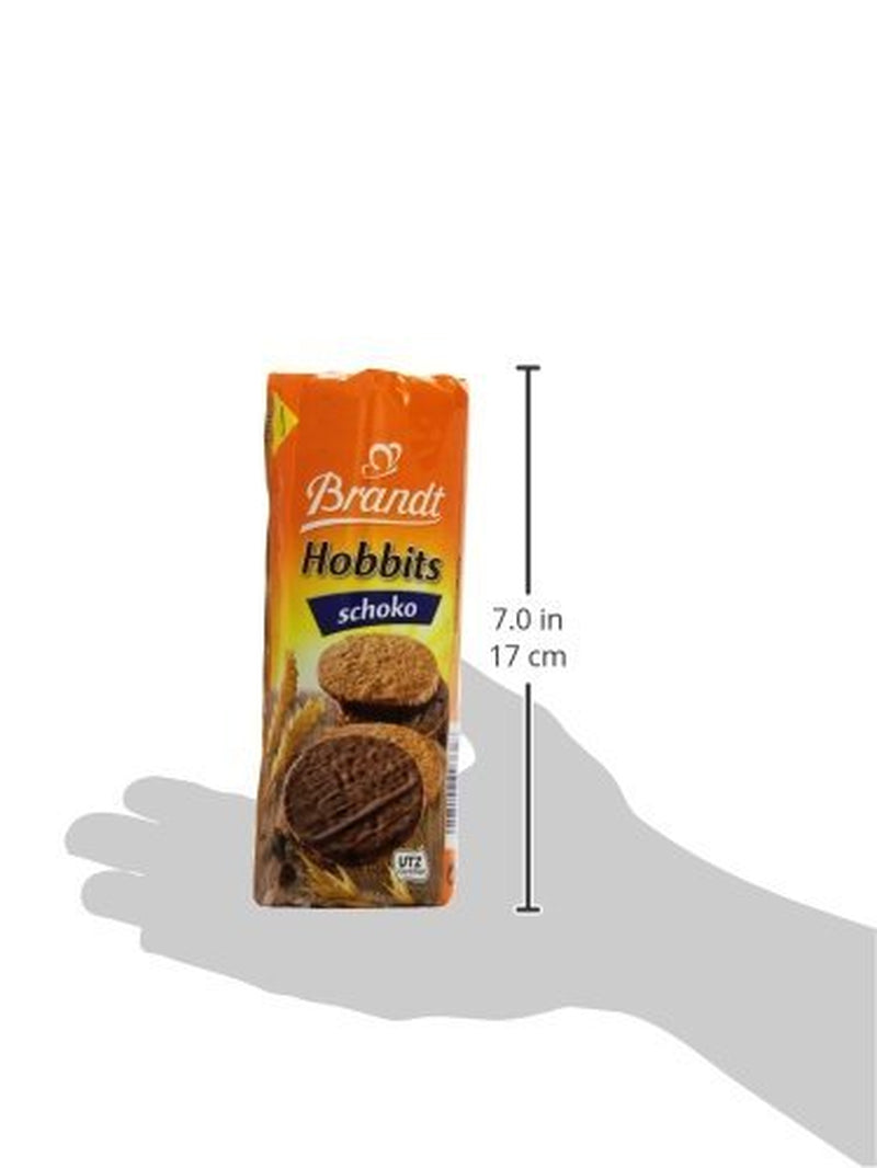 Brandt Hobbits Chocolate 265g Pack - Chrupiące pełnoziarniste czekoladowe ciasteczka owsiane - Chrupiące ciasto dla całej rodziny - w praktycznej bułce biszkoptowej