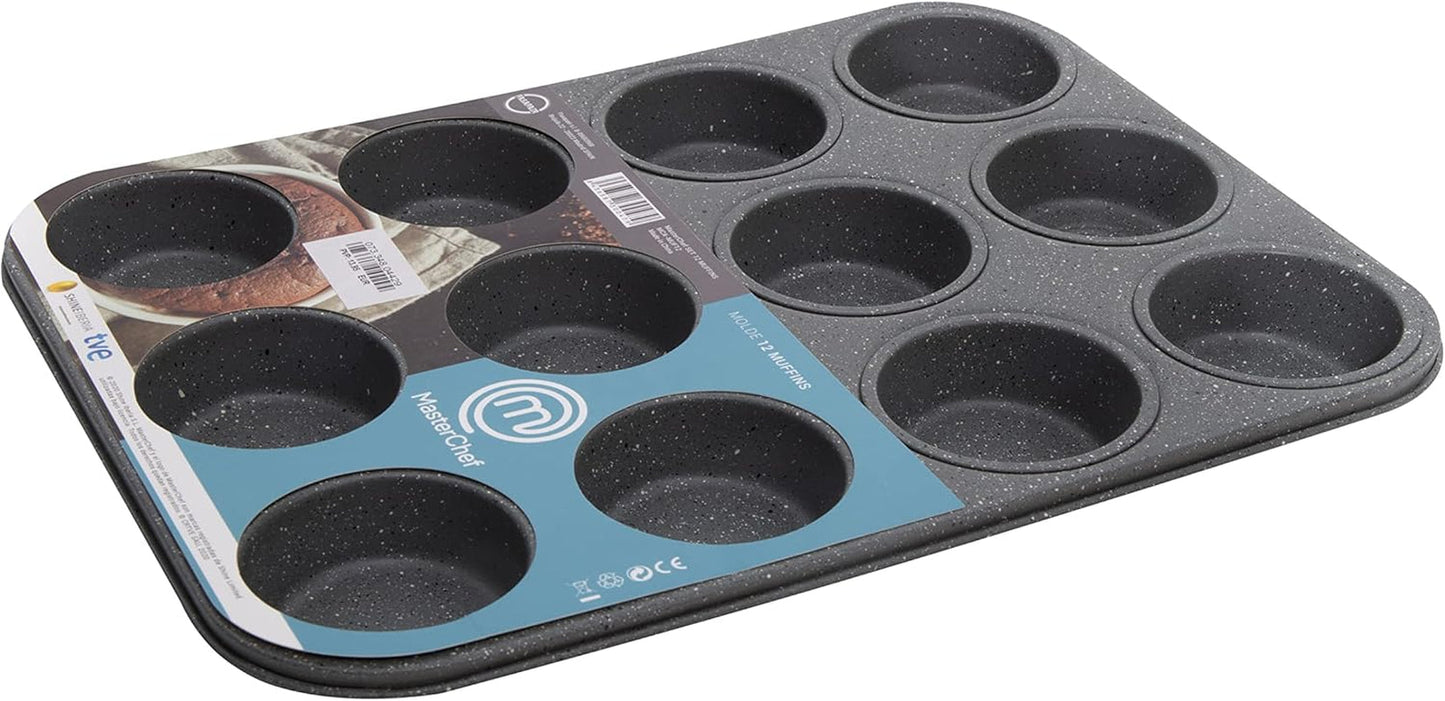 Masterchef MCA-MUF Muffinform Für 12 Cupcakes Muffinblech Aus Karbonstahl, Stal nierdzewna, Stahl Formy i blachy do pieczenia Naty Shop