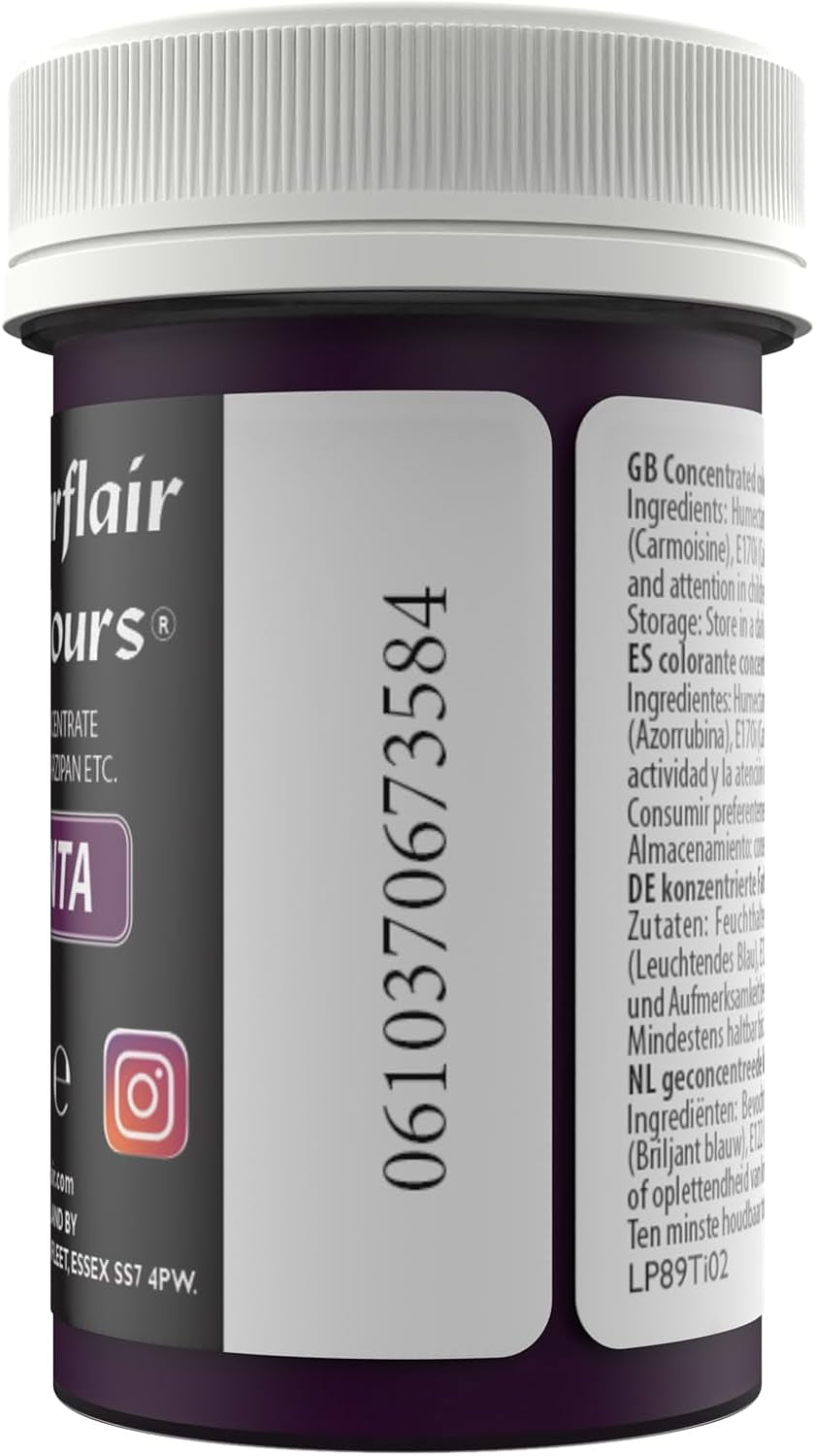 Sugarflair Pasta Barwnik spożywczy Pastel Magenta, Barwnik spożywczy do makaronów, kremówki i marcepanu, Spectral skoncentrowane kolory - 25g