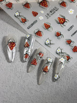 JMEOWIO Nagelsticker Halloween 9 Blatt Nail Art Naklejka Selbstklebend Nagelaufkleber Süße Geisterblume Dekoration Nageldesign Zubehör