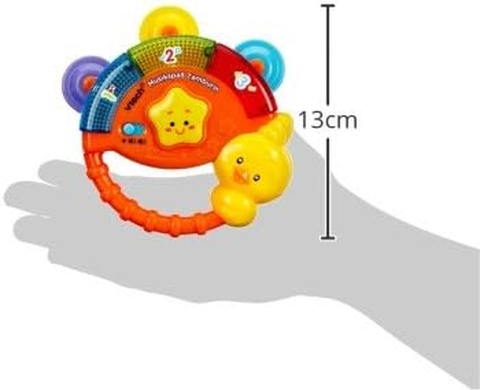 Vtech Baby Magic Music Ball 3 w 1, 9-36 miesięcy i muzyczna zabawa dla dzieci Tamburyn - Elektroniczna zabawka z muzyką i efektami dźwiękowymi - Na 9-36 miesięcy Zabawki dla dzieci Bebe Naty Shop