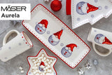 MĘSER 931974 Serie Aurela Weihnachtsteller 3er Set, 3 Weihnachtsgeschirr Teller als Plätzchenteller, Stollenplatte, Gebäckteller, Keksteller, Weihnachtsservice Geschirrset Weihnachten, Steingut