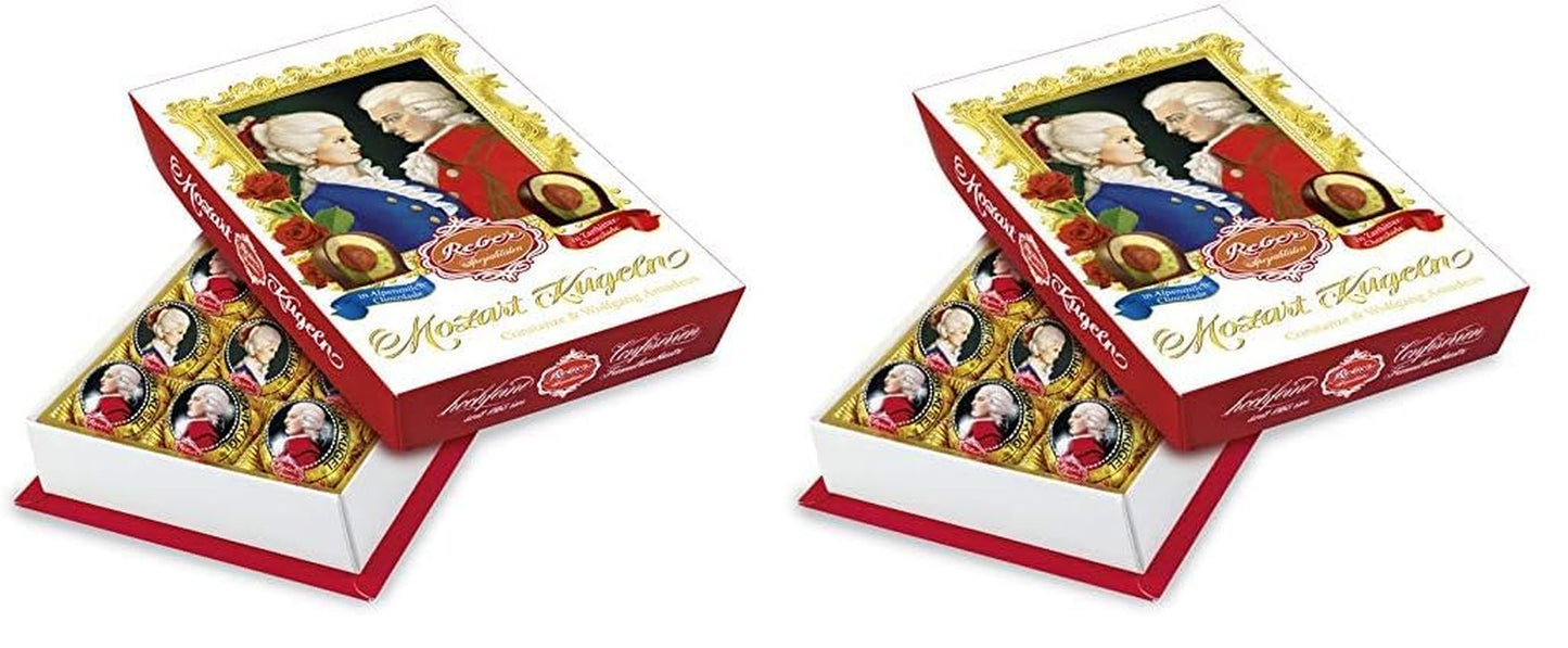Kulki Reber Mozart z gorzką czekoladą, opakowanie 6 szt. z marcepanem i nugatem, wegańskie - 1 x 120 g