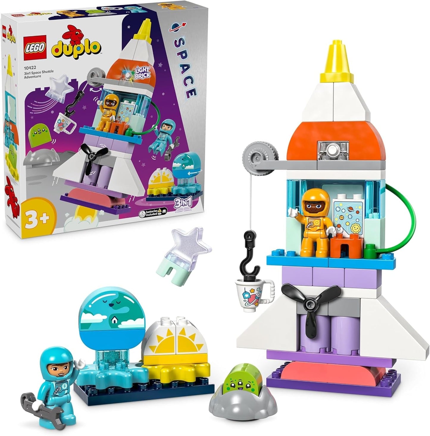 LEGO DUPLO Wahadłowiec kosmiczny 3 w 1 Mnóstwo przygód Zestaw kosmiczny z rakietą Zabawka dla dzieci Nauka budowania i wczesne umiejętności motoryczne Zabawka na prezent dla 3-latków 10422 Zestawy do budowania Beuche den LEGO-Store Default Title