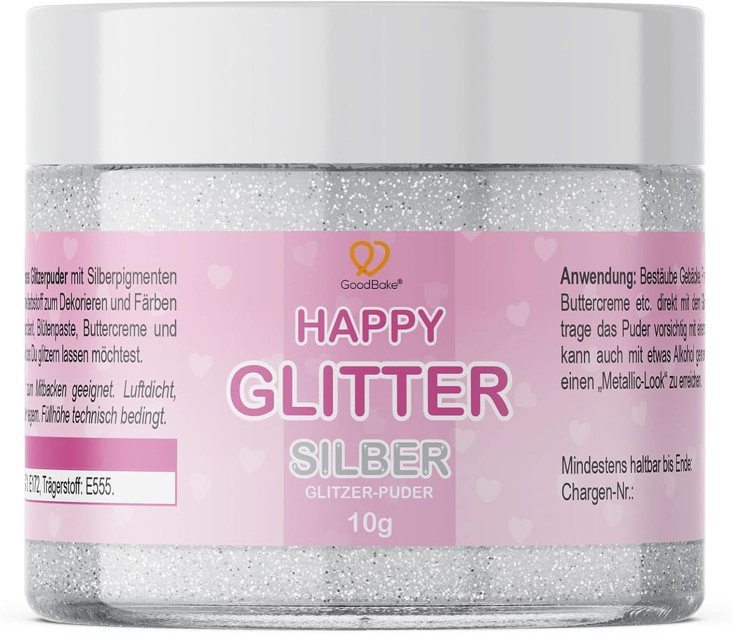 Goodbake Happy Glitter Gold - Brokat jadalny, 10 gramów Glitter Naty Shop Silver