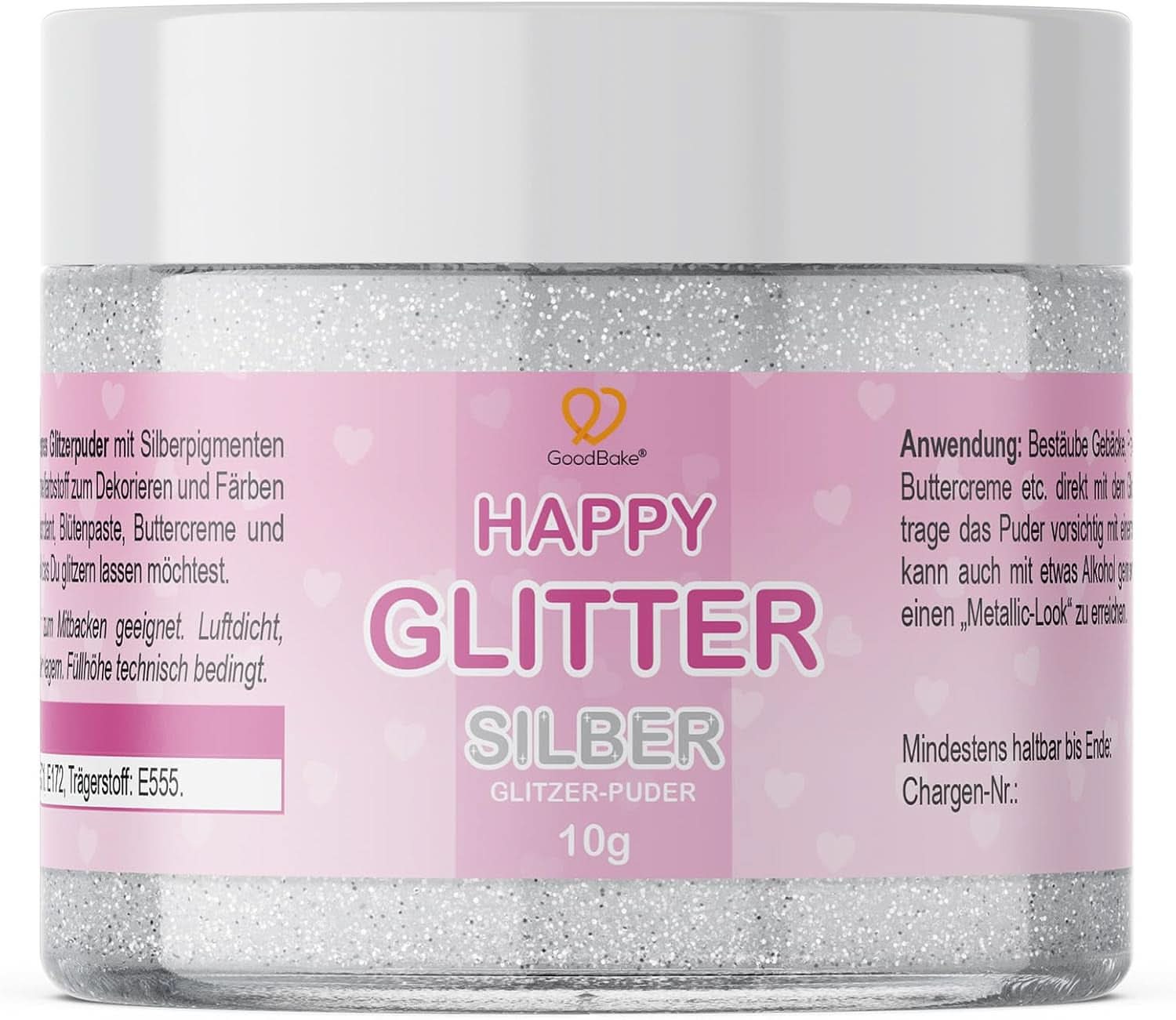 Goodbake Happy Glitter Gold - Brokat jadalny, 10 gramów Glitter Naty Shop Silver