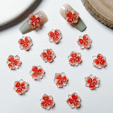 50 szt. 3D Blume Nagel Charms Nägel Zubehör Nageldesign Glitzersteine ​​​​Nailart Strasssteine ​​​​Kwiatowe zawieszki do paznokci Luminous Flower Nail Art Charms Bunte Blumen Deko Nagel Steinchen Kwiaty Cyrkonie do paznokci