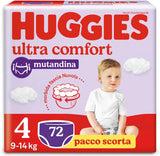 Pieluchy Huggies Ultra Comfort, rozmiar 4 (9-14 kg), opakowanie 72 pieluszek