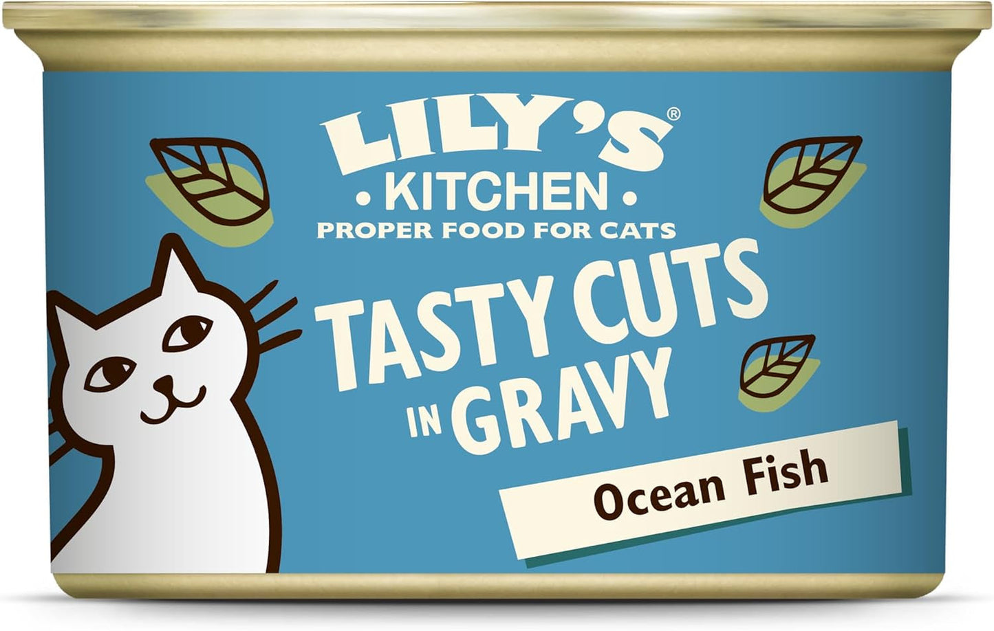 Lily's Kitchen Fish Tasty Cuts Mokra karma dla kotów - opakowanie 24 sztuk (24 x 85g) Pyszne kawałki ryby w sosie dla kotów