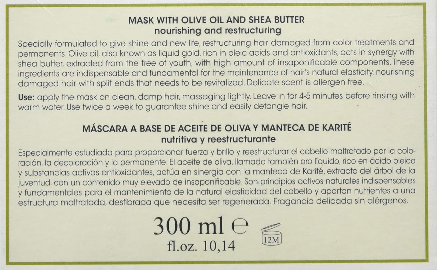 Maska do twarzy z oliwą z oliwek - 300 ml Maska do włosów Naty Shop