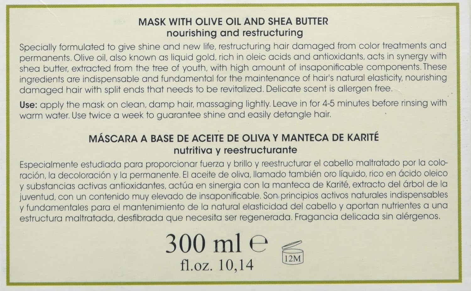 Maska do twarzy z oliwą z oliwek - 300 ml Maska do włosów Naty Shop