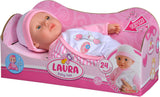 Simba 105140020 - My Love Baby Talk, lalka o miękkim ciele i zaspanych oczach w uroczym kombinezonie, wydaje 24 dziecięce dźwięki, 30 cm, lalka dla dzieci od 2 lat