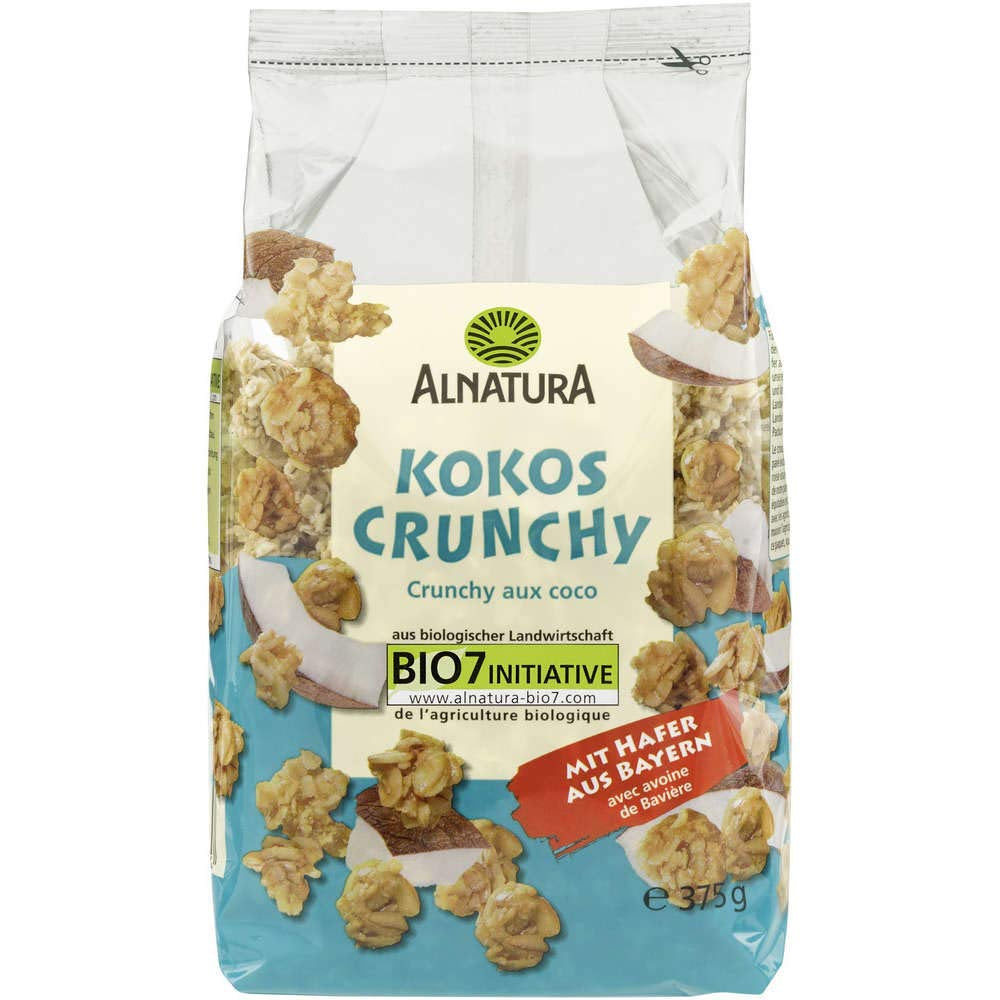 Organiczne chrupiące musli z kokosem, 375 g