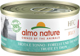 Almo Nature HFC Jelly - Mokra karma dla dorosłych kotów - Pstrąg i Tuńczyk - Jakość ludzka, Bezglutenowa - 6 x 70g