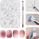 100 Stück Nail Art Schwamm Mit Metallgreifer, Gąbkowy aplikator w pędzelku, Sponge Nagel Pinsel, Nageldesign Zubehör Schwammpinsel, Verwendet, Um Eine Varavländ Von Gradient Nail Art Patterns Zu Ersetlen