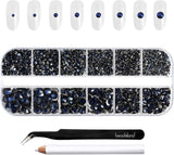 Beadsland 2500 szt. Glas Nailart Strasssteine ​​​​Kristall Flatback Edelsteine ​​​​Runde, ​​Für Handwerk Gemischt 8 Größen SS4 ~ SS30 Mit Picking Pinzette Und Stift (Kristall Weiss)
