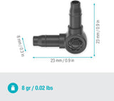Łącznik L do Gardena Micro-Drip 4,6 mm (3/16 cala): do zmiany kierunku rozprowadzania i linii kroplujących o 90 stopni, montaż bez załamań, łatwa i elastyczna technika łączenia (13212-20)