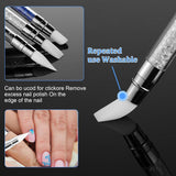 3 Stück Nagel Pinsel Silikon, Nagelkunst Skulptur Stift, Doppel Köpfe DIY Maniküre Werkzeug, Strassstein Picker, Gel Schnitzen Pinsel Für Design, Kształtowanie rysunku Carving Nagelfolie