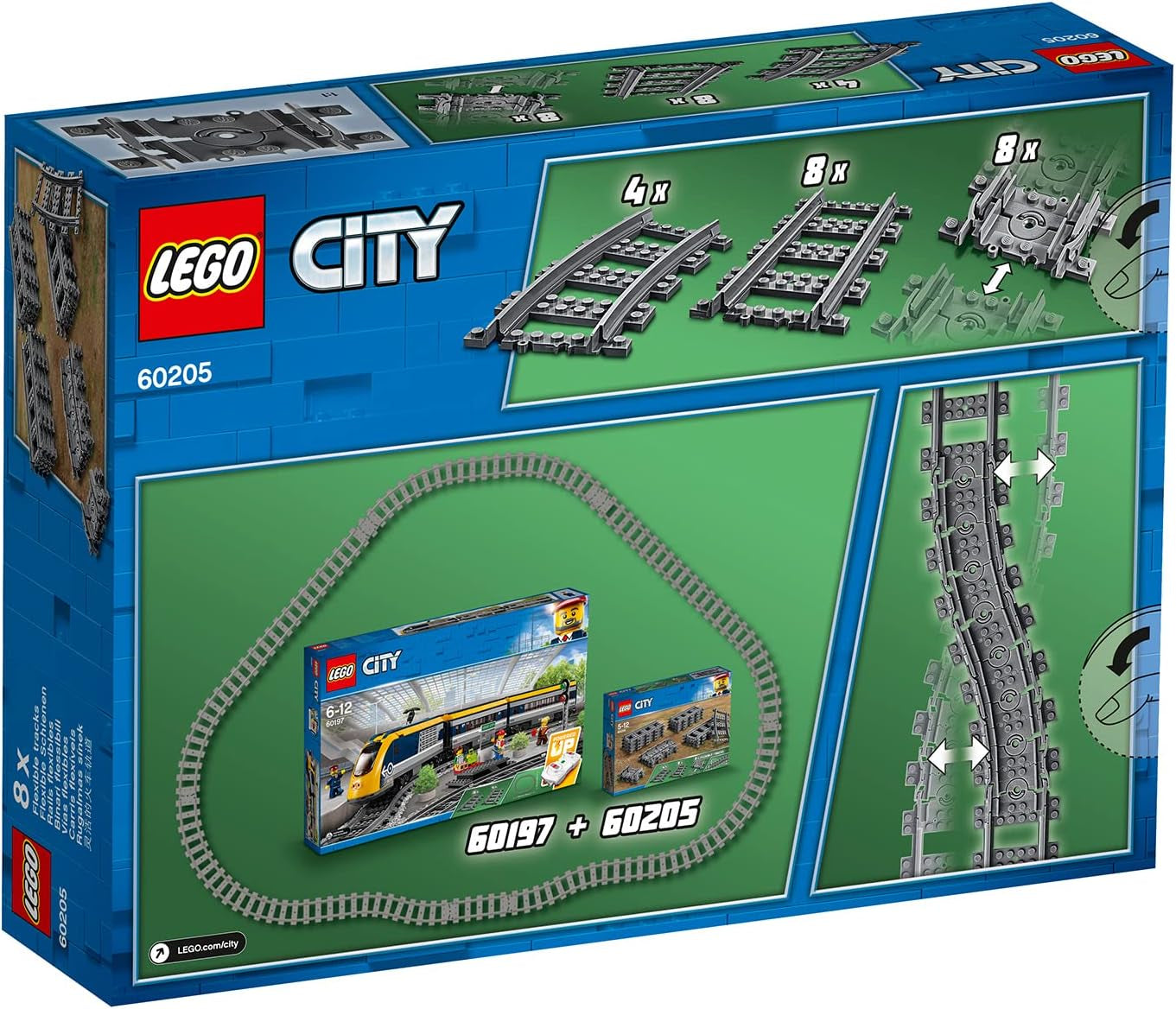 LEGO 60205 City Tracks 20-częściowy zestaw dodatkowy dla dzieci Zestaw zabawek dla chłopców i dziewcząt Zestawy do budowania Besuche den LEGO-Store