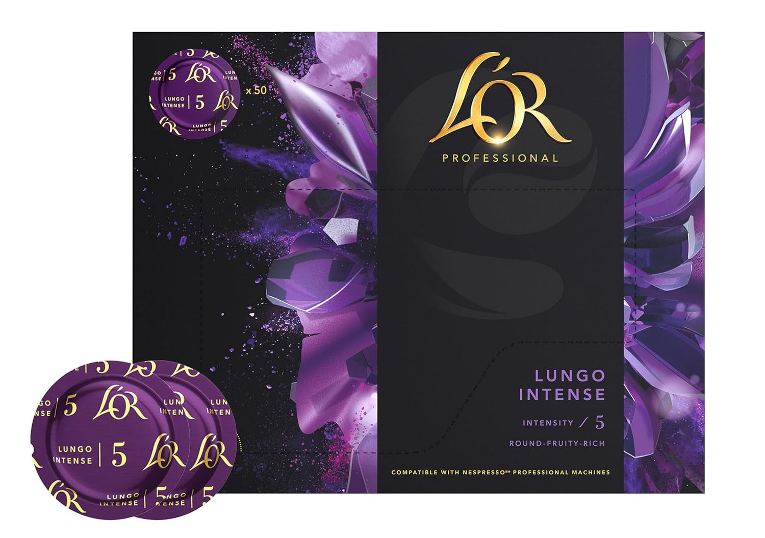 L'OR Suprême Lungo Intense 5, łagodny, Intensität 5/10, kompatybilny z Nespresso* Pro Kaffeekapseln, 50 Kapseln