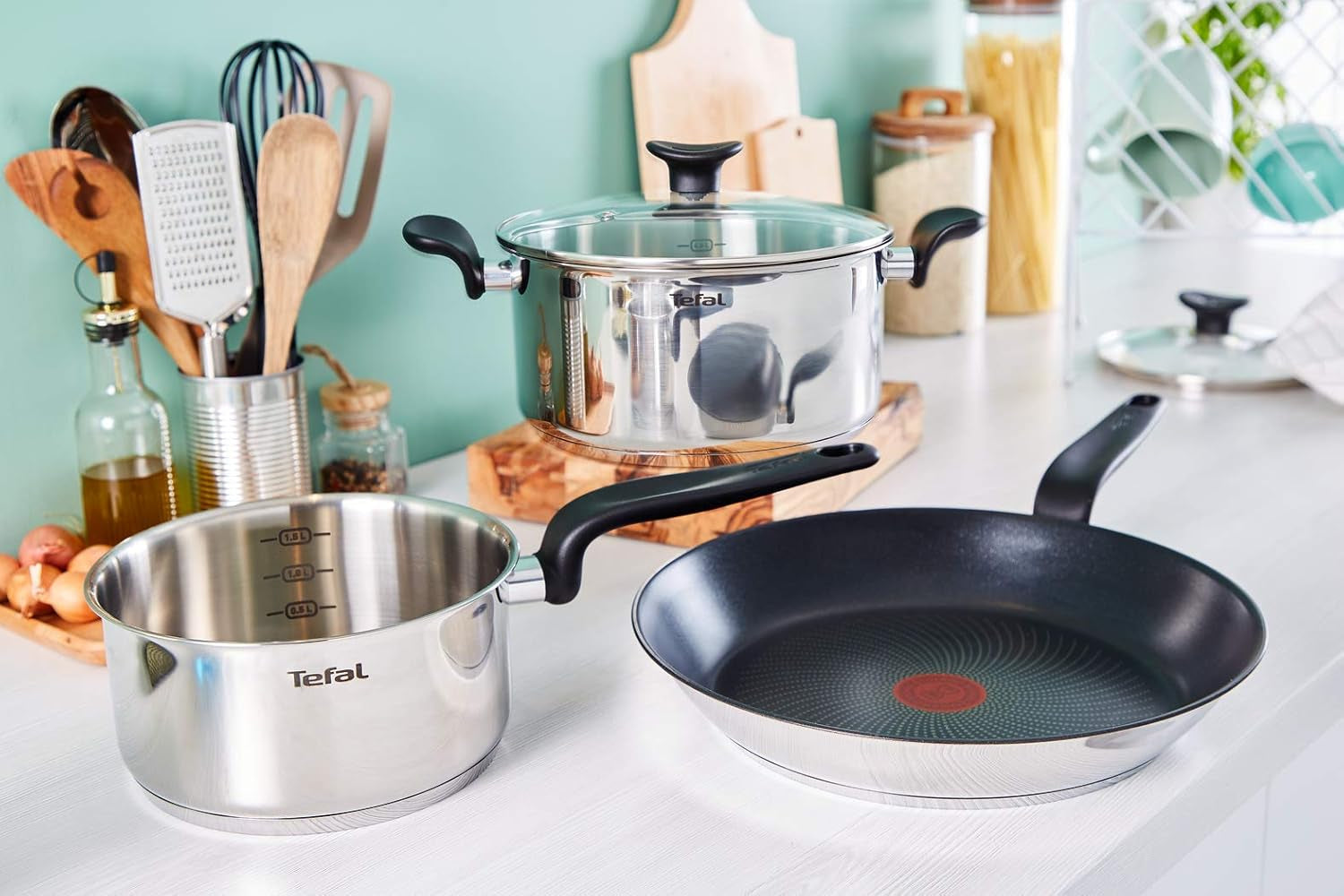 Tefal Patelnia główna 20 cm, stal nierdzewna Z powłoką nieprzywierającą Naty Shop Garnki i patelnie