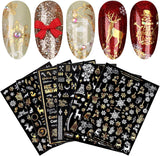 9 Blatt Nagelsticker Weihnachten Nagelaufkleber Selbstklebend Weiß Rentier Schneemann Nail Art Naklejka Dekoration Nageldesign Zubehör