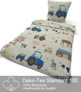 Skybrands Kinder Bettwäsche Tiere 135X200 Bauernhof Kinderbettwäsche Bagger Traktor Baumwolle Kinderbettwäsche 2Tgl. Sklep Für Jungen Und Mädchen Naty