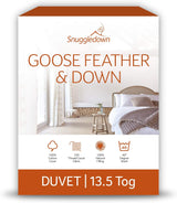 Pocieszyciel Snuggledown Freshwash dla alergików, ciepły zimowy 13,5 tog, bawełna, biały, łóżko pojedyncze Naty Shop Super King 13,5 Tog kołdry