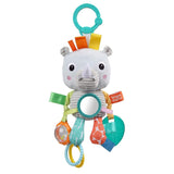 Wózek spacerowy Bright Starts Leniwiec - z grzechotką, lusterkiem i pętlami do zawieszek Zabawki dla dzieci Naty Shop Rhinoceros