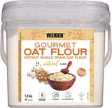 Weider Gourmet Płatki owsiane (1,9 kg) o smaku brownie. Pełnoziarniste płatki owsiane. Źródło białka o niskiej zawartości cukru.