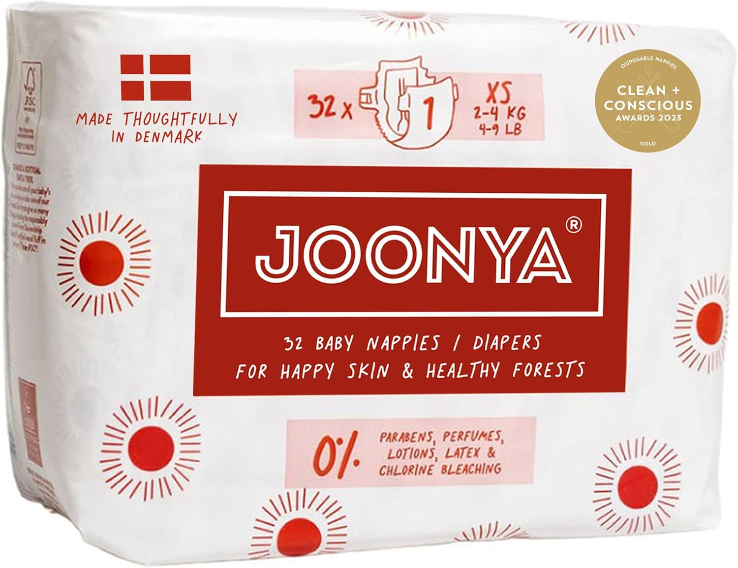 Pieluchy dziecięce rozmiar 3M (4-8 kg) - 1 worek 28 szt. - Nie zawierają szkodliwych substancji, są przyjazne dla środowiska, bardzo chłonne, nadają się do stosowania na noc, ultracienkie i miękkie - Wyprodukowano w Danii