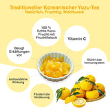 Easycookasia Koreański Napój – Herbata Yuzu | Owocowy, słodki i cytrusowy | Z witaminą C | Do herbaty, lemoniady, koktajli i deserów | Odkryj azjatycką kulturę herbaty (500g)