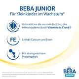 BEBA Junior 1+ napój mleczny od 1. roku życia, z HMO, zawartość białka dostosowana do wieku, tylko laktoza, bez oleju palmowego, bez oleju rybnego, pokarm dla małych dzieci, mleko w proszku dla dzieci, opakowanie 3 szt. (3 x 800 g)