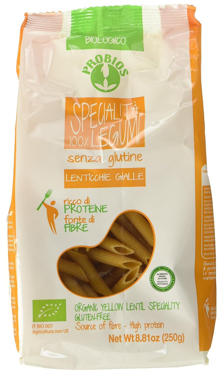 Penne z żółtą soczewicą, opakowanie 12 szt. (12 x 250g)