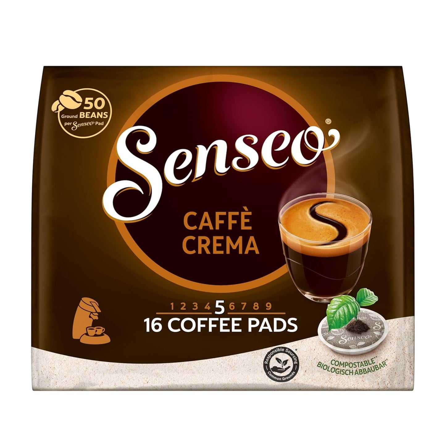 Senseo Pads Caffè Crema, 5 x 16 Getränke, 80 kapsułek Kaffeepad