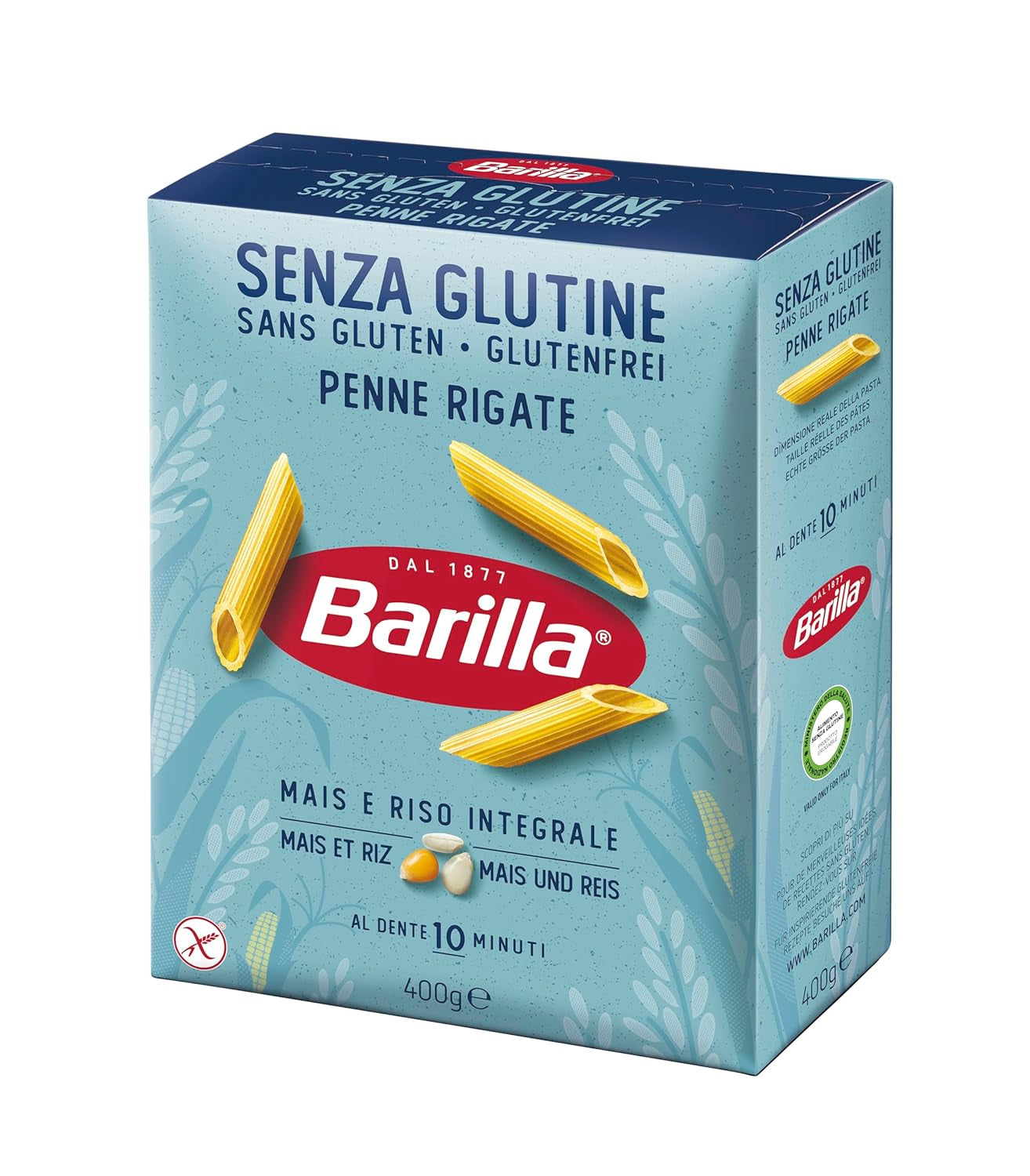 Barilla Penne Rigate bezglutenowy makaron z pysznej kukurydzy i ryżu - idealny dla osób z celiakią lub nietolerancją glutenu (14 x 400g)