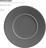 Seria MĘSER Unico, Zestaw zastawy stołowej dla 2 osób, Ponadczasowy, Elegancki, 8-częściowy ceramiczny serwis stołowy, Kamionka, Antracyt