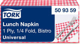 Tork serwetka obiadowa Bistrored, 1/4 złożenia, 1 warstwa, 33 cm × 33 cm, 8 × 400 serwetek, 509359