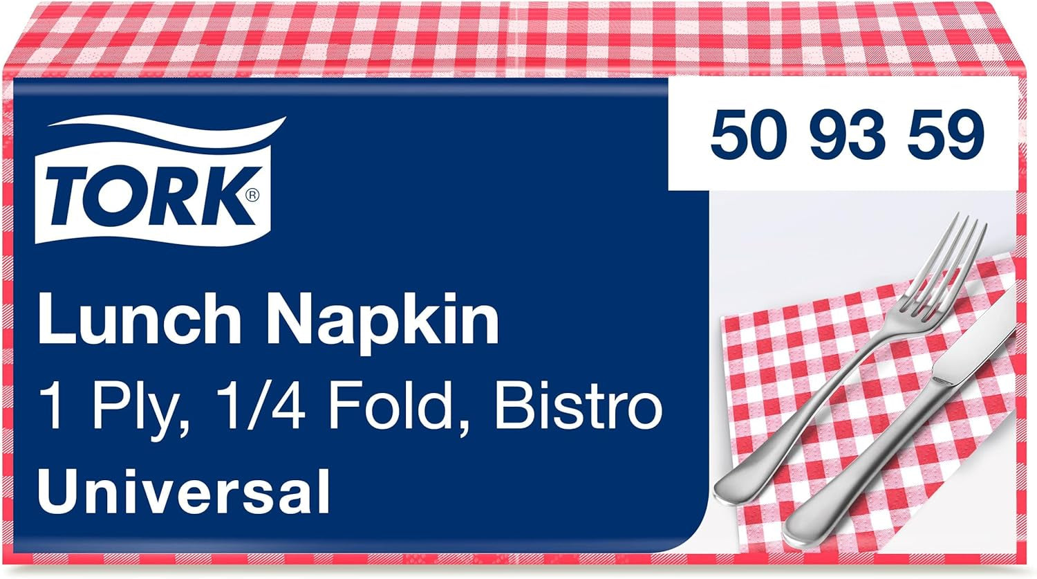 Tork serwetka obiadowa Bistrored, 1/4 złożenia, 1 warstwa, 33 cm × 33 cm, 8 × 400 serwetek, 509359