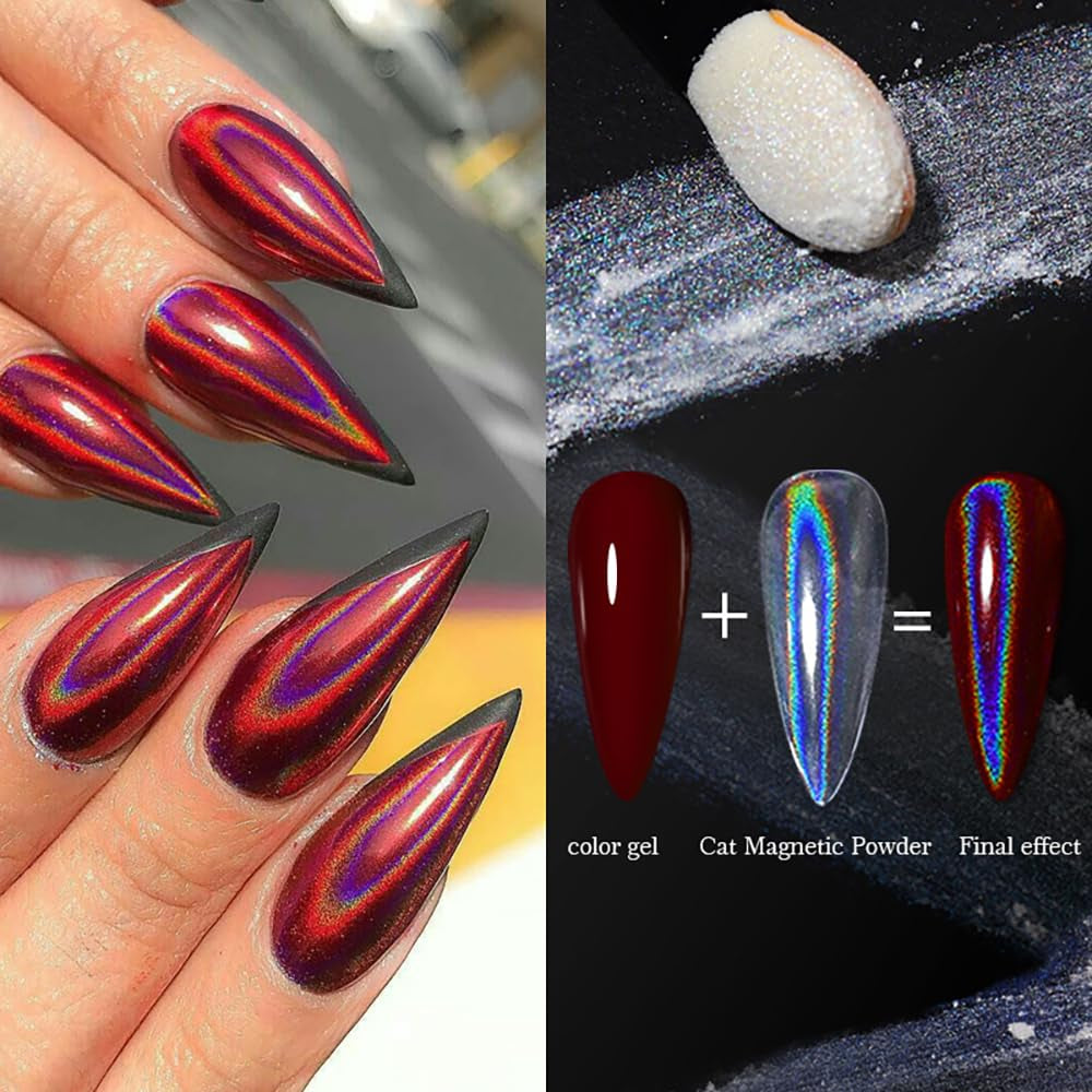 Proszek do paznokci Chrome Aurora Ice Shimmer Chromowany proszek pigmentowy 4 szt. Proszek chromowany Nägel Nail Art Nageldesign