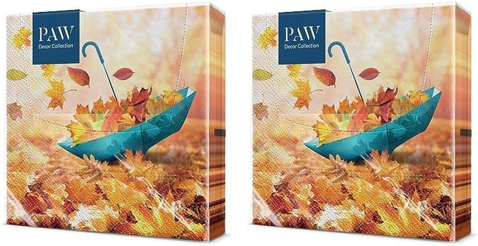 PAW - Serwetki 3-warstwowe (33 x 33 cm) I 20 sztuk I Idealne na urodziny, przyjęcia, randki I Jesienne dekoracje stołu I Kolorowe serwetki papierowe - Słonecznik Żółte płatki I Tańczący słonecznik