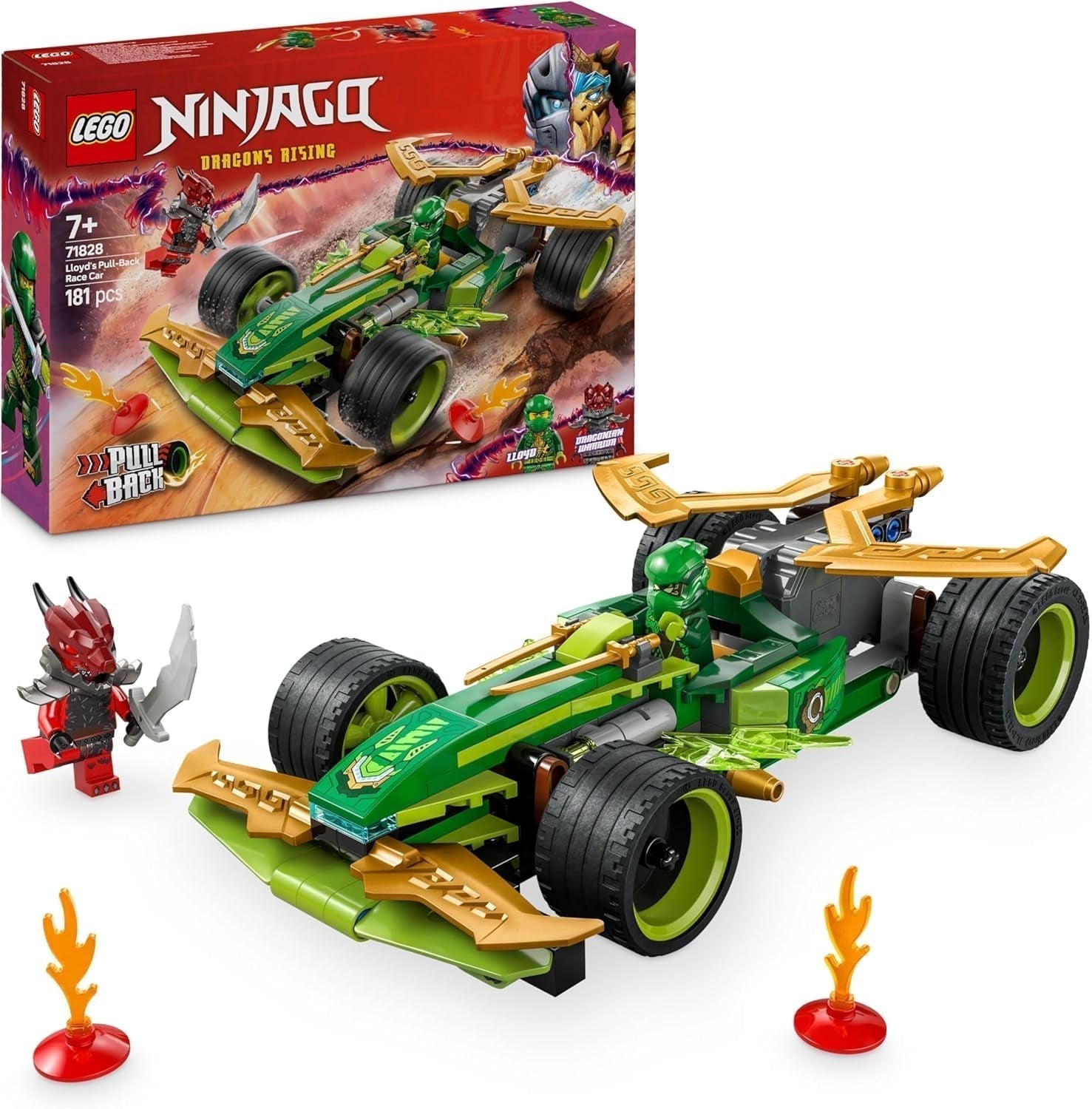 LEGO NINJAGO Lloyd's Action Speedster — zabawkowy samochód do budowania z 2 minifigurkami do odgrywania ról, zabawka do budowania dla dzieci — prezent dla chłopców i dziewcząt w wieku 7 lat 71828 Zestawy do budowania Besuche den LEGO-Store Default Title