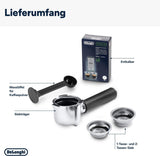 De'Longhi Dedica Style EC 685.B – Ekspres do espresso z kolbą, ekspres do kawy z profesjonalnym spieniaczem do mleka, szerokość tylko 15 cm, na kawę mieloną lub kapsułki ESE, zbiornik na wodę 1 l, kolor czarny