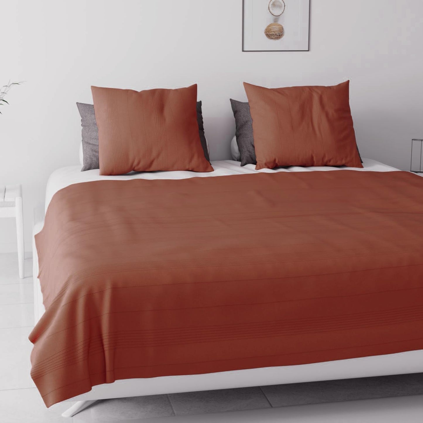 Soleil D'Ocre, Adele, narzuta, narzuta na sofę, bawełna, ceglasty, 220 x 240 cm Łóżka i koce Besuche den Soleil d'ocre-Store
