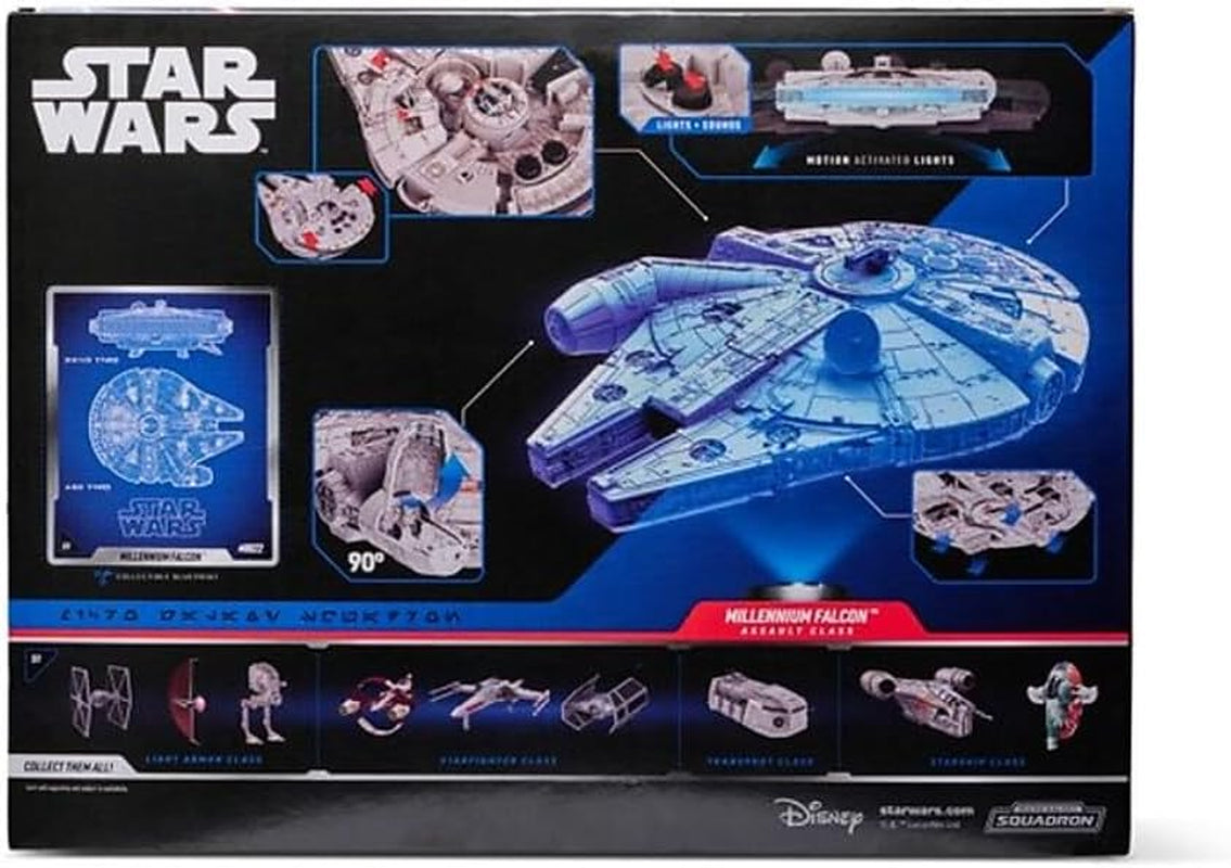 Star Wars Micro Galaxy Squadron SWJ0332 - Millennium Falcon 22,5 cm Oficjalny pojazd ze światłami, dźwiękiem i figurkami Naty Shop